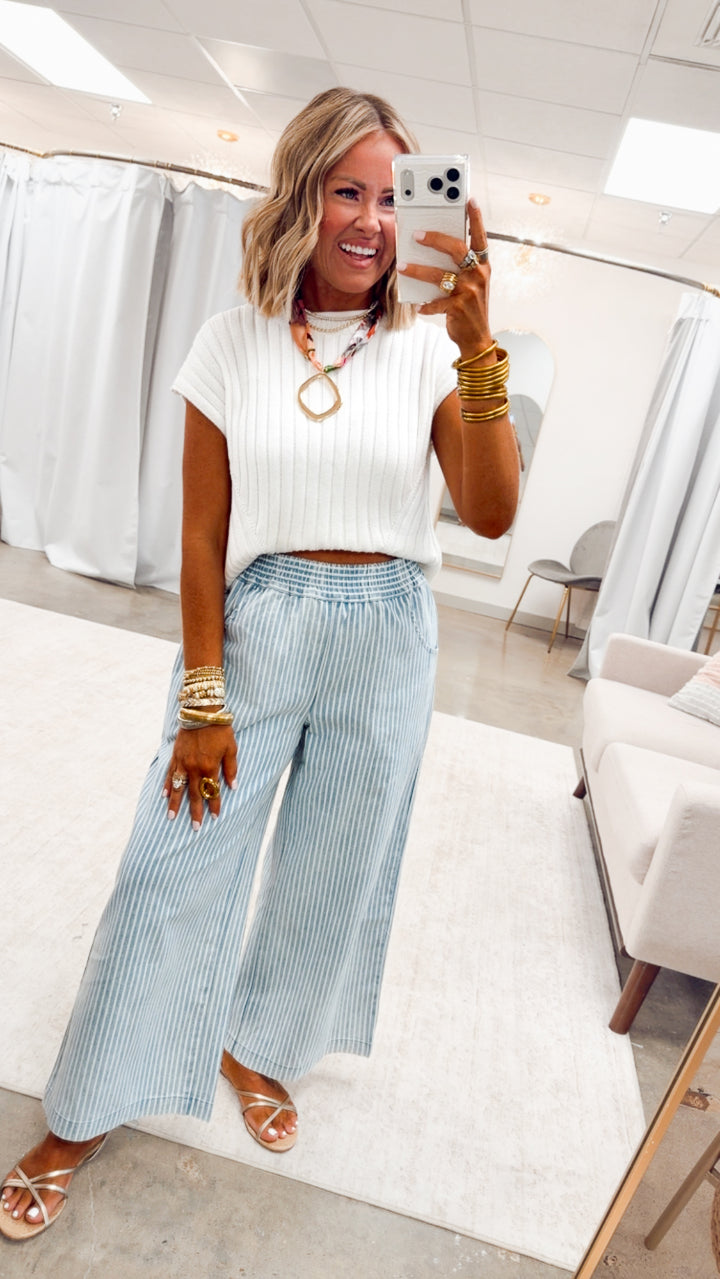 The Verity Stripe Denim Pants