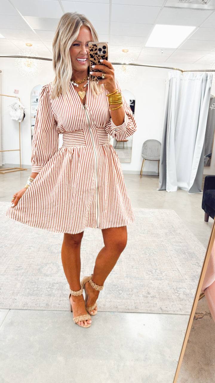 Lena Mini Dress-Rust