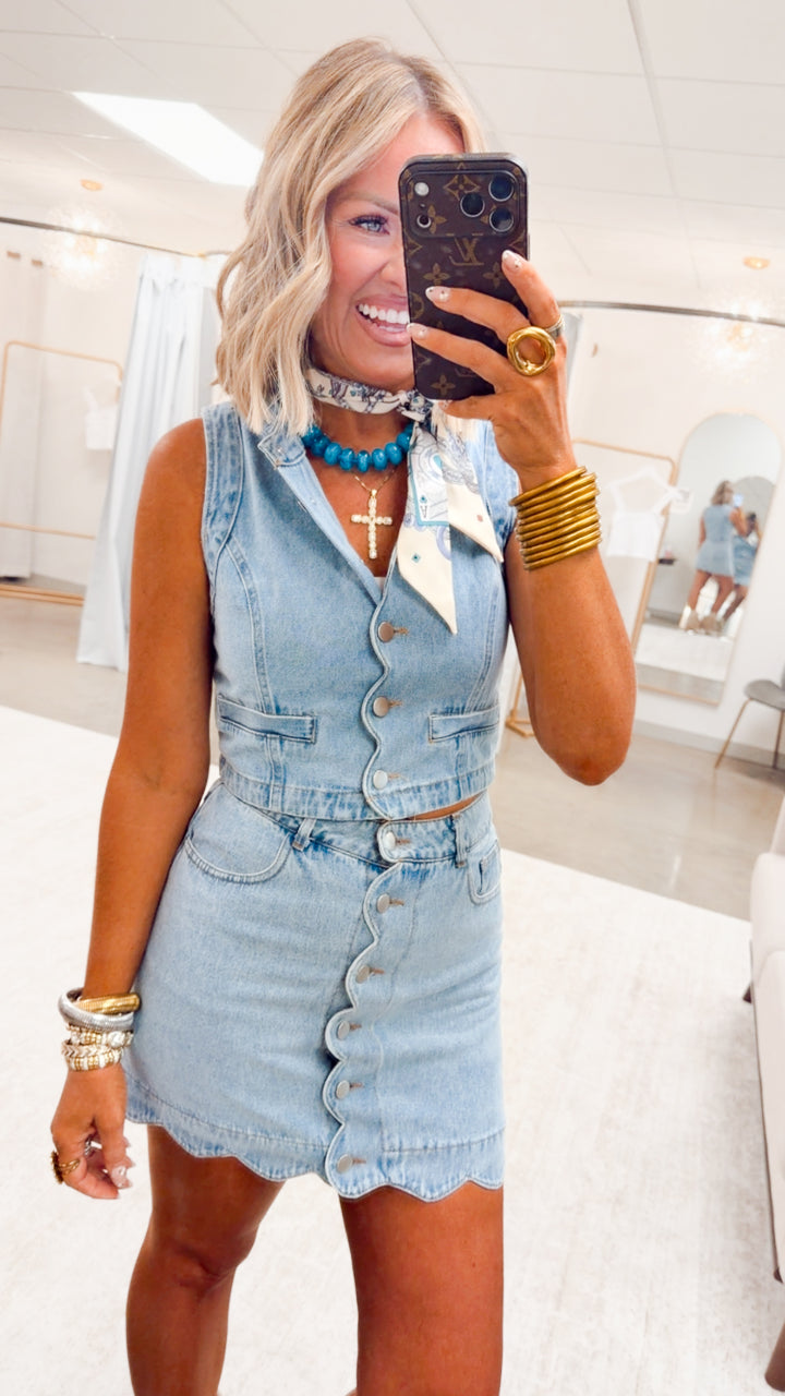The Rayn Scalloped Denim Set