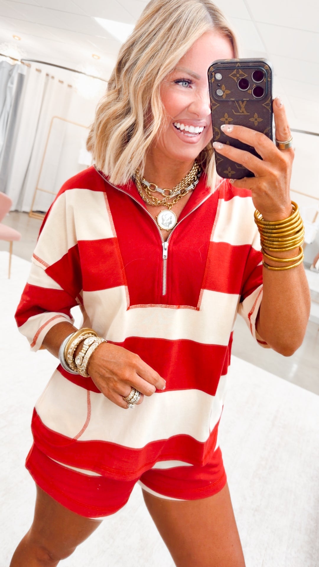The Anchor Point Set-Red/Cream