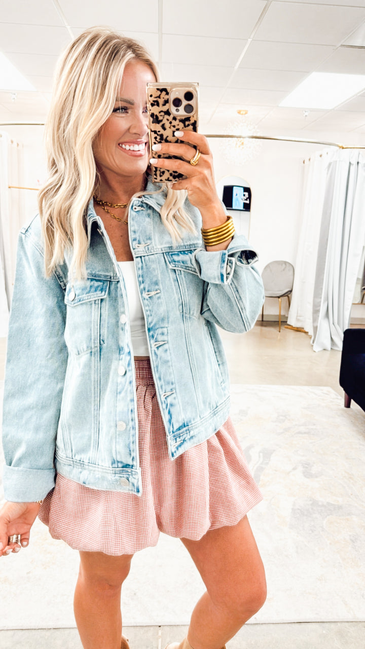 Gingham Bubble Hem Convertible