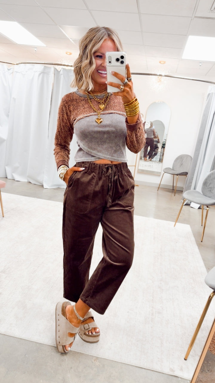 The Gracyn Corduroy Pants-Chocolate