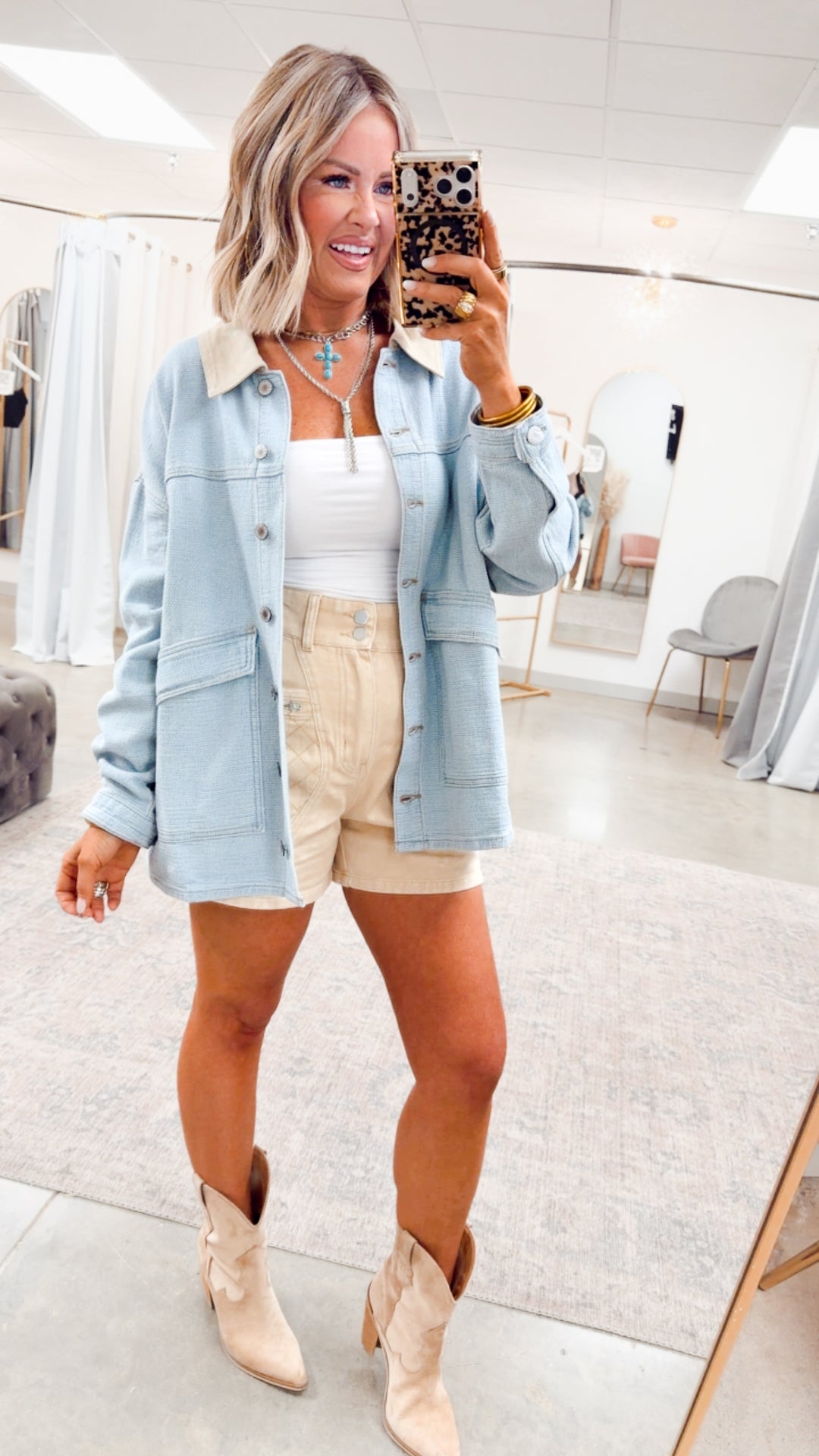 Quilted High Waist Shorts-Washed Sand