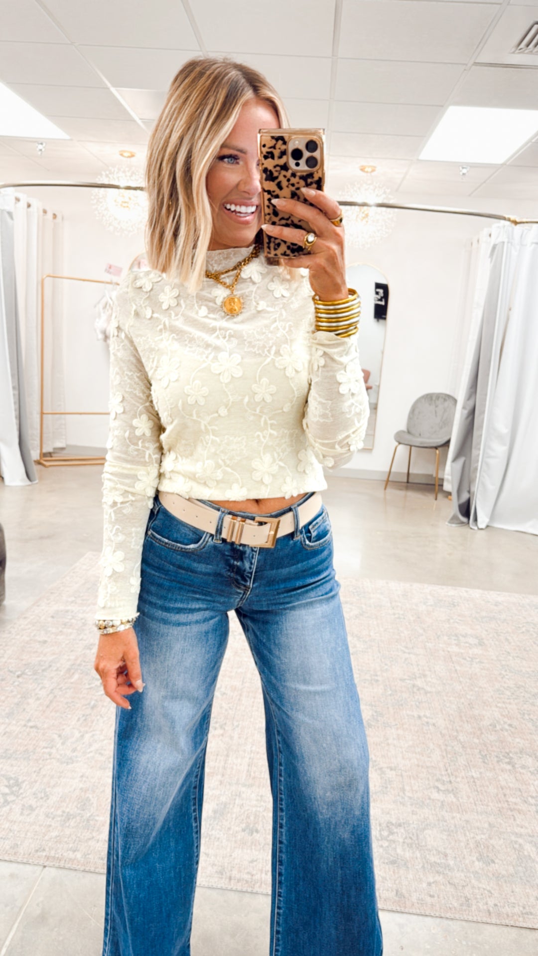 Eva Floral Mesh Top