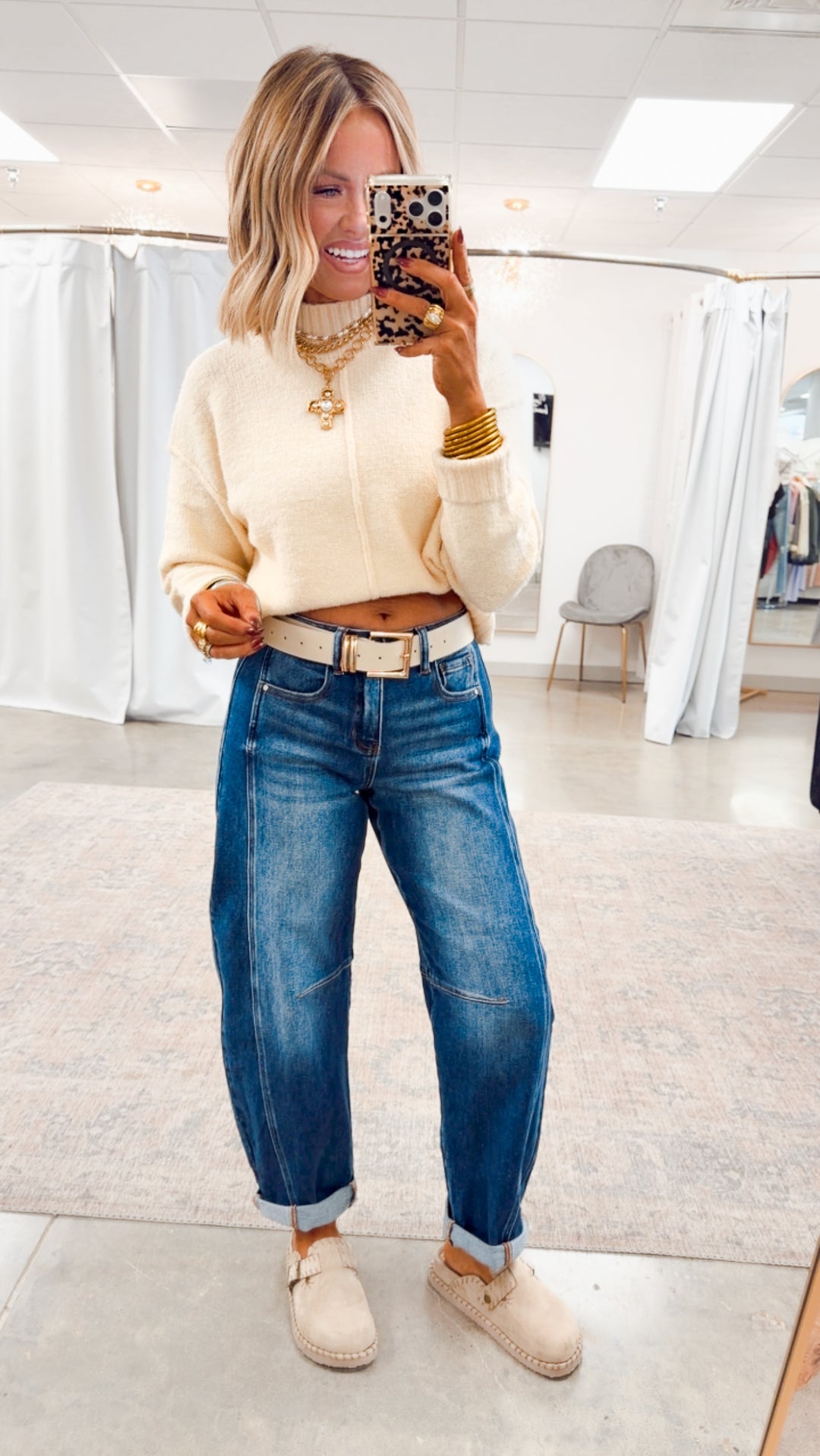 Stetson Barrel Cuffed Jeans-Dark