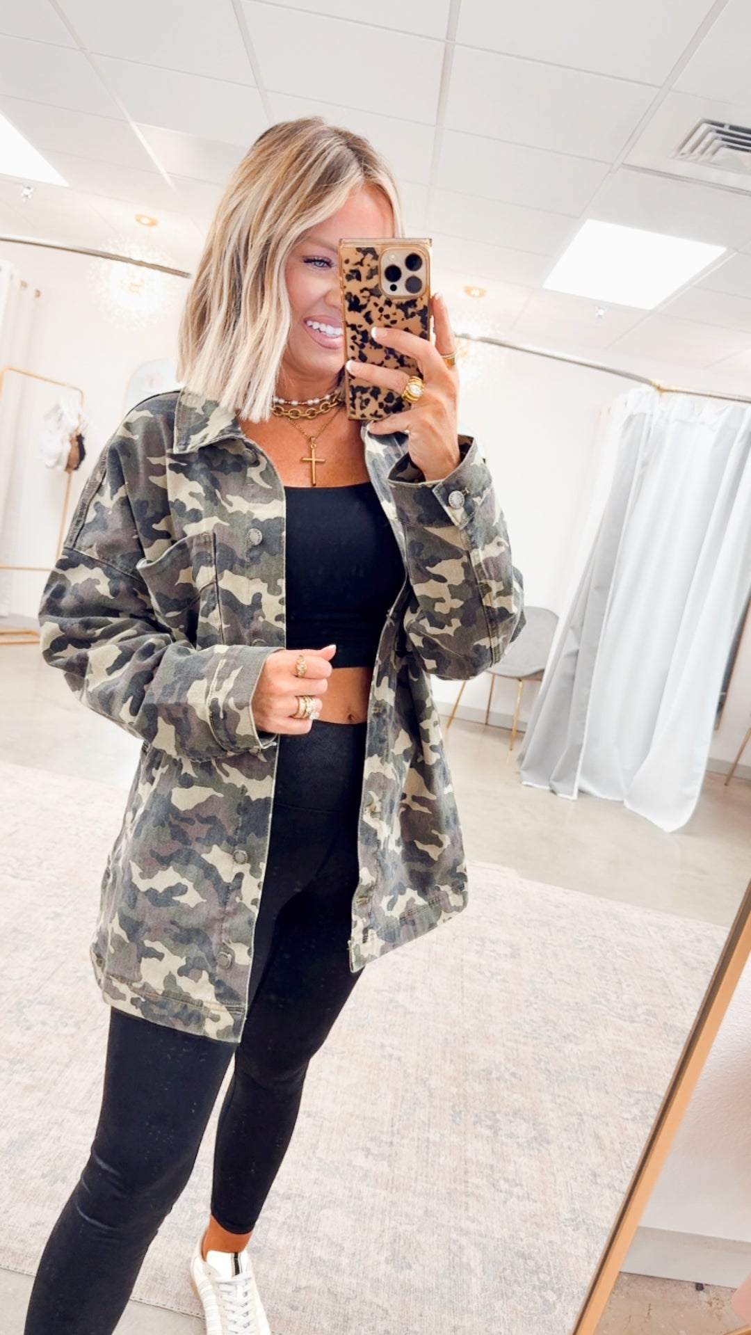 Oversized Camo Boyfriend Jacket