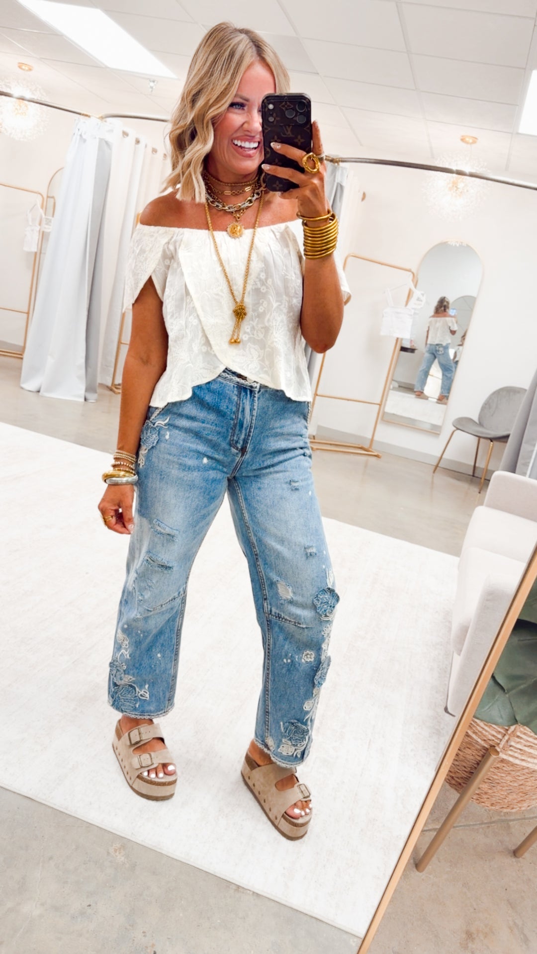 The Sable Embroidered Top-Natural