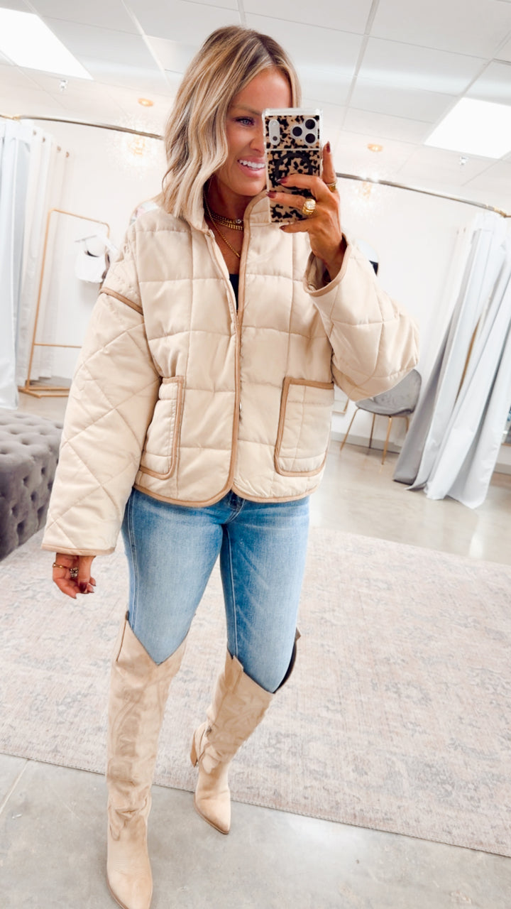 The Sutter Quilted Jacket-Beige