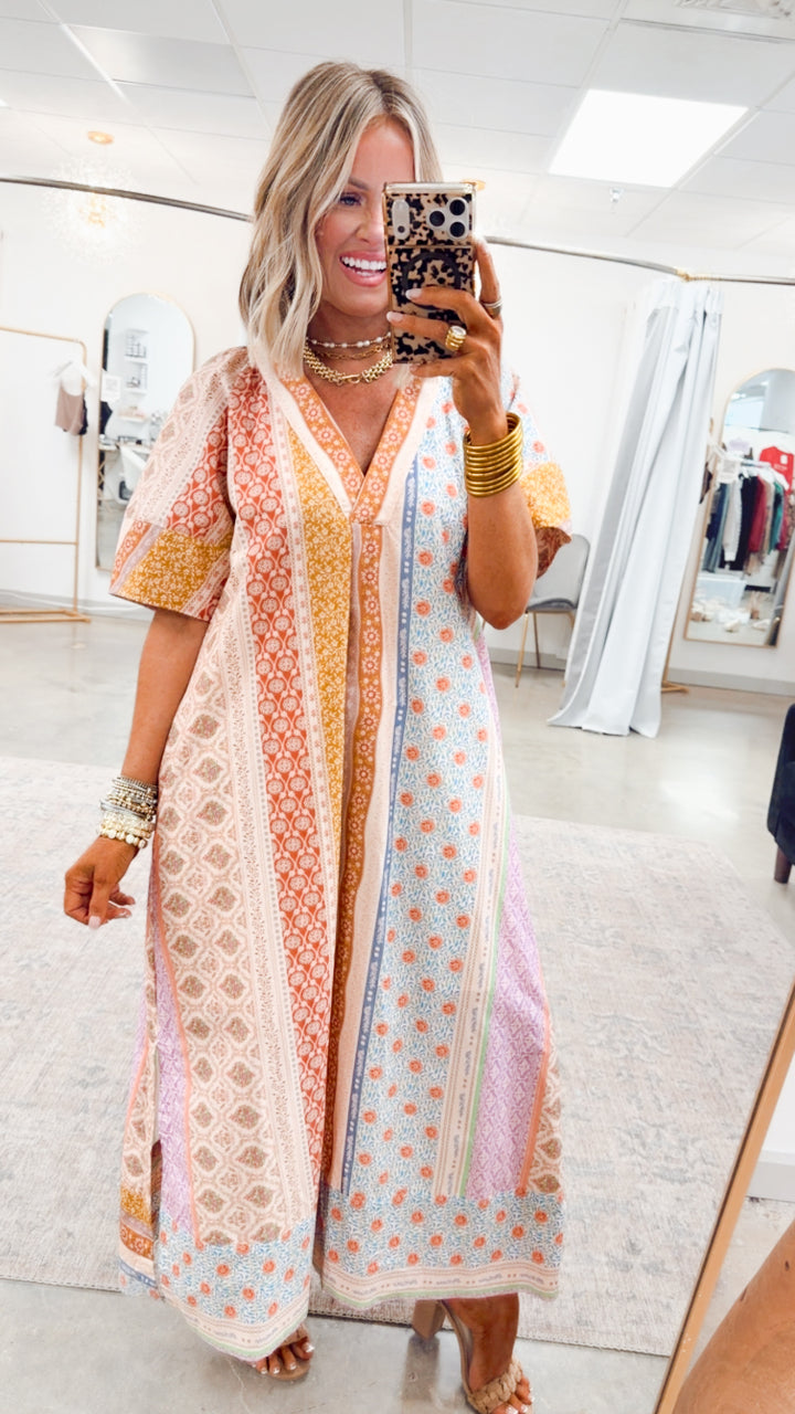 The Paloma Patchwork Midi Dress