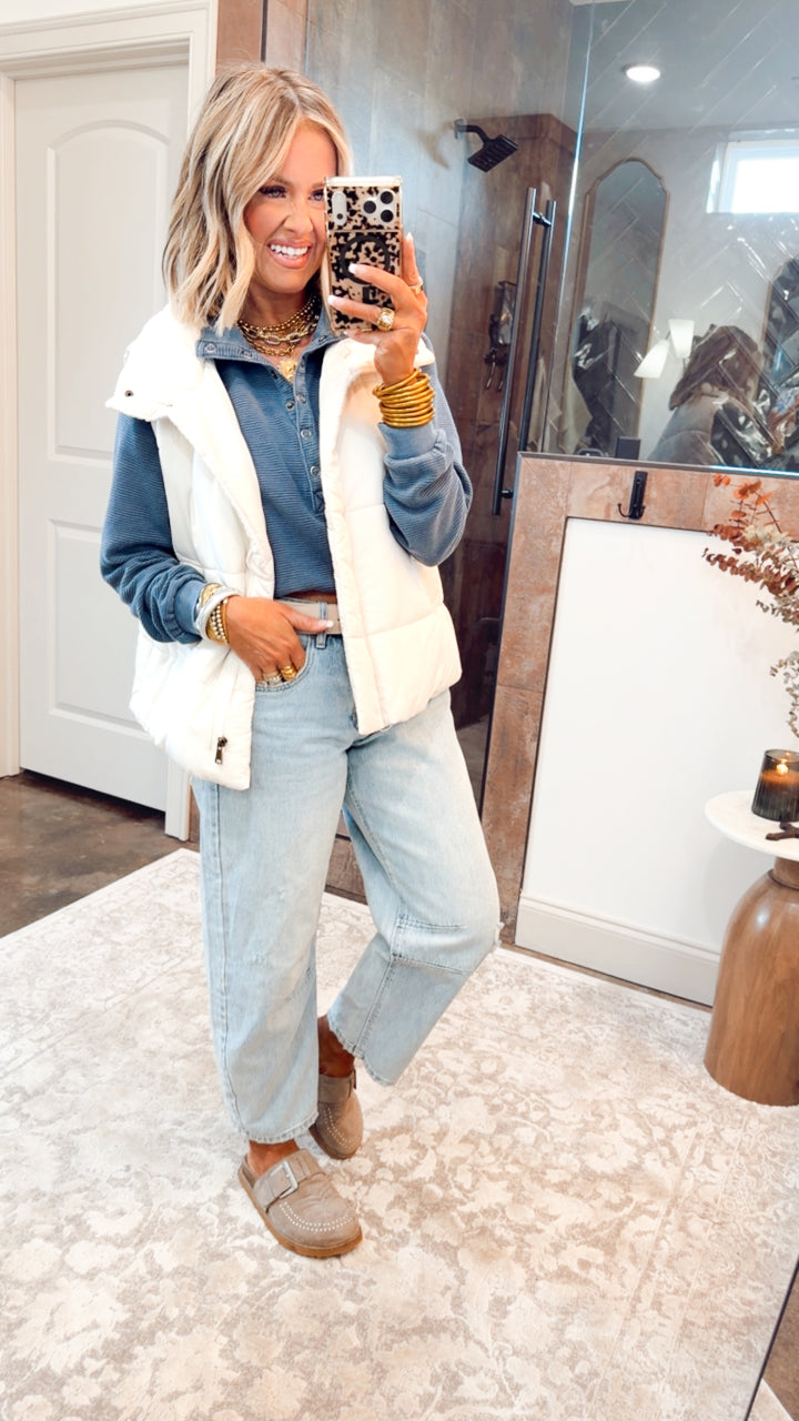 Summit Puffer Vest-Ivory