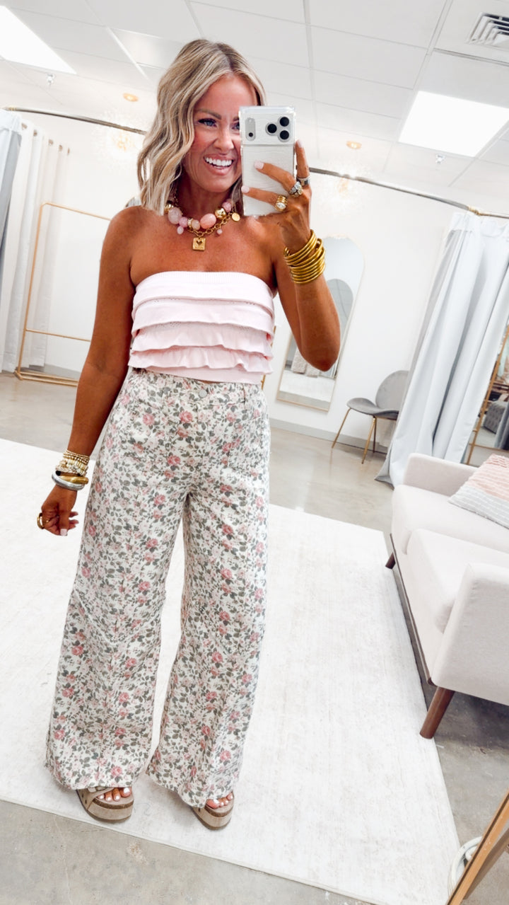 The Pretty in Ruffles Tube Top-Icy Pink