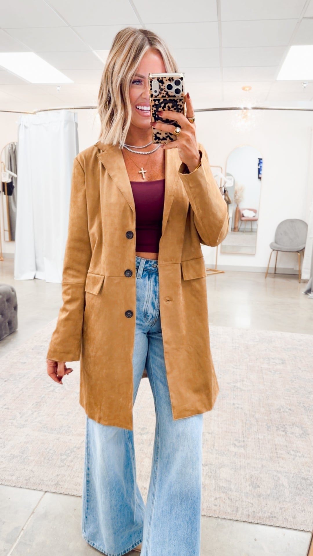 Demi Collared Jacket-Tan