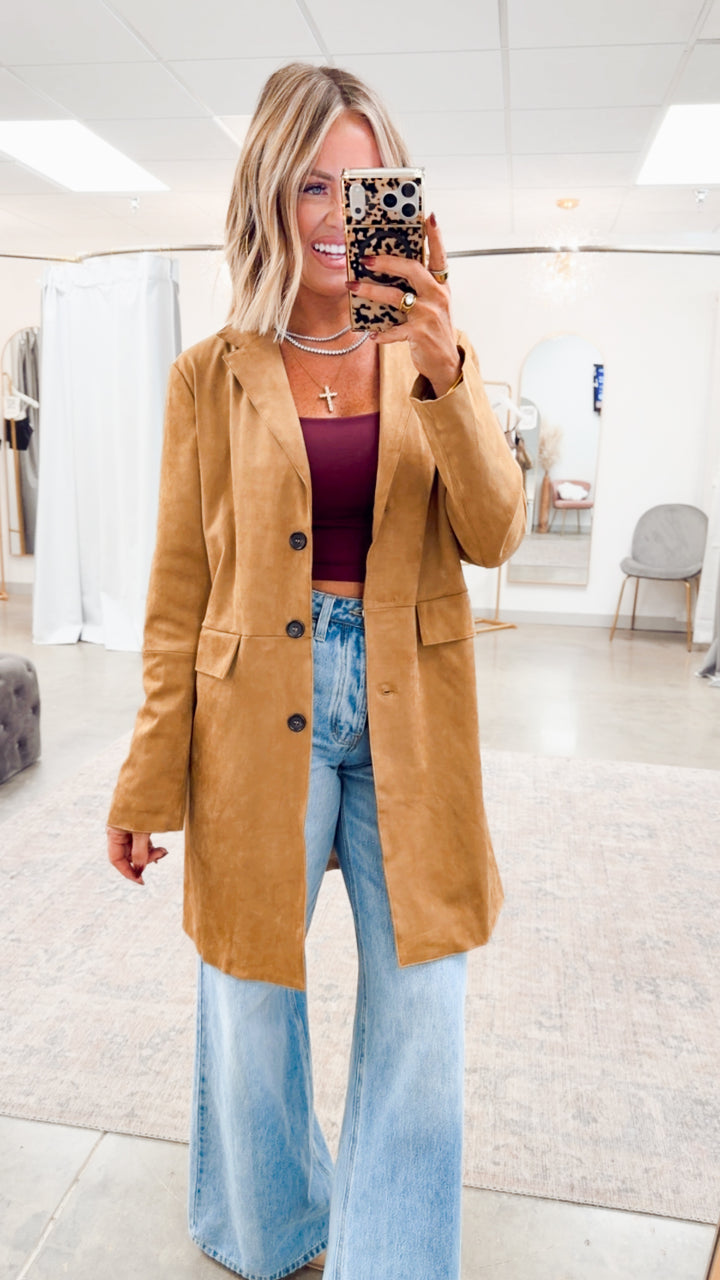 Demi Collared Jacket-Tan