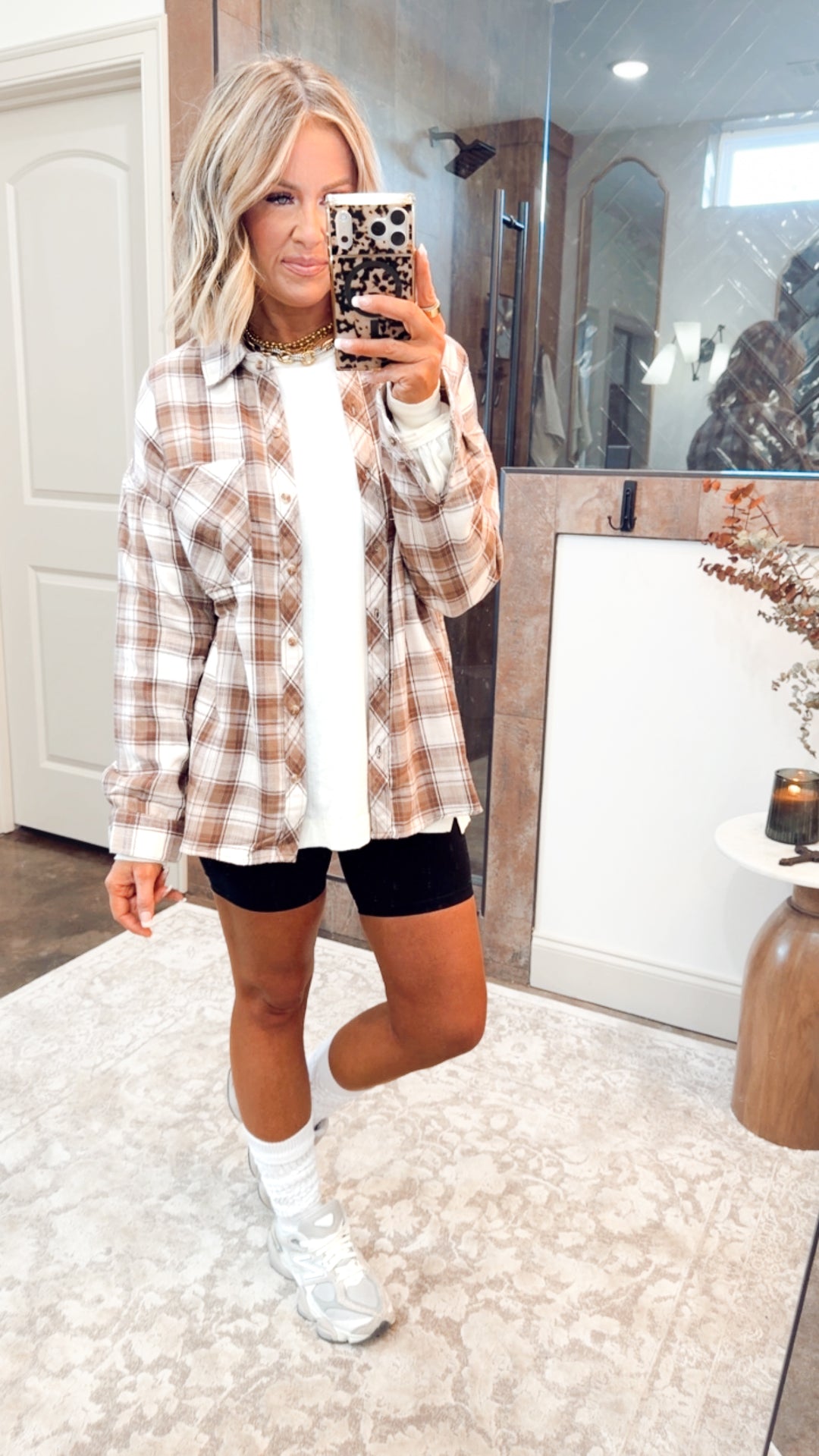 Mocha Flannel Top