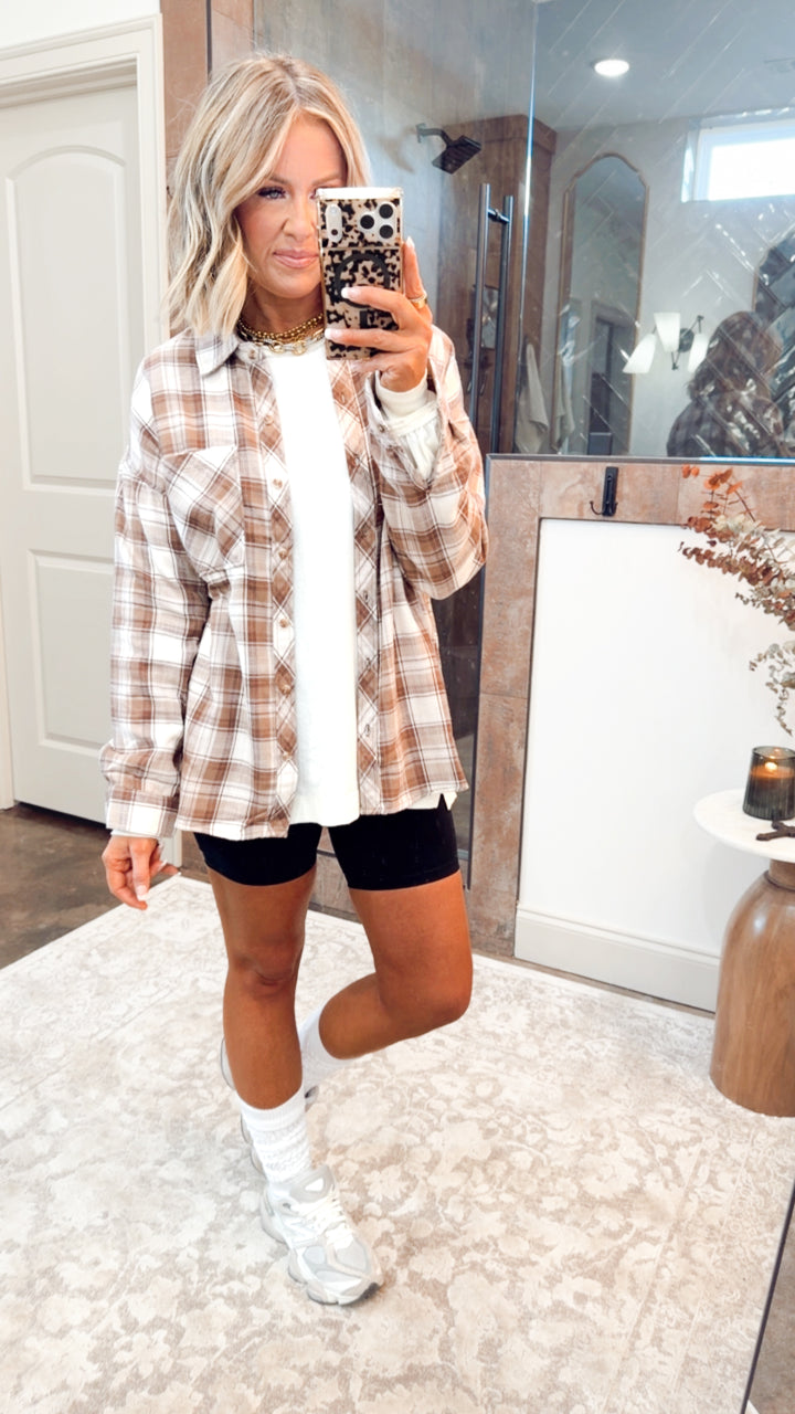 Mocha Flannel Top