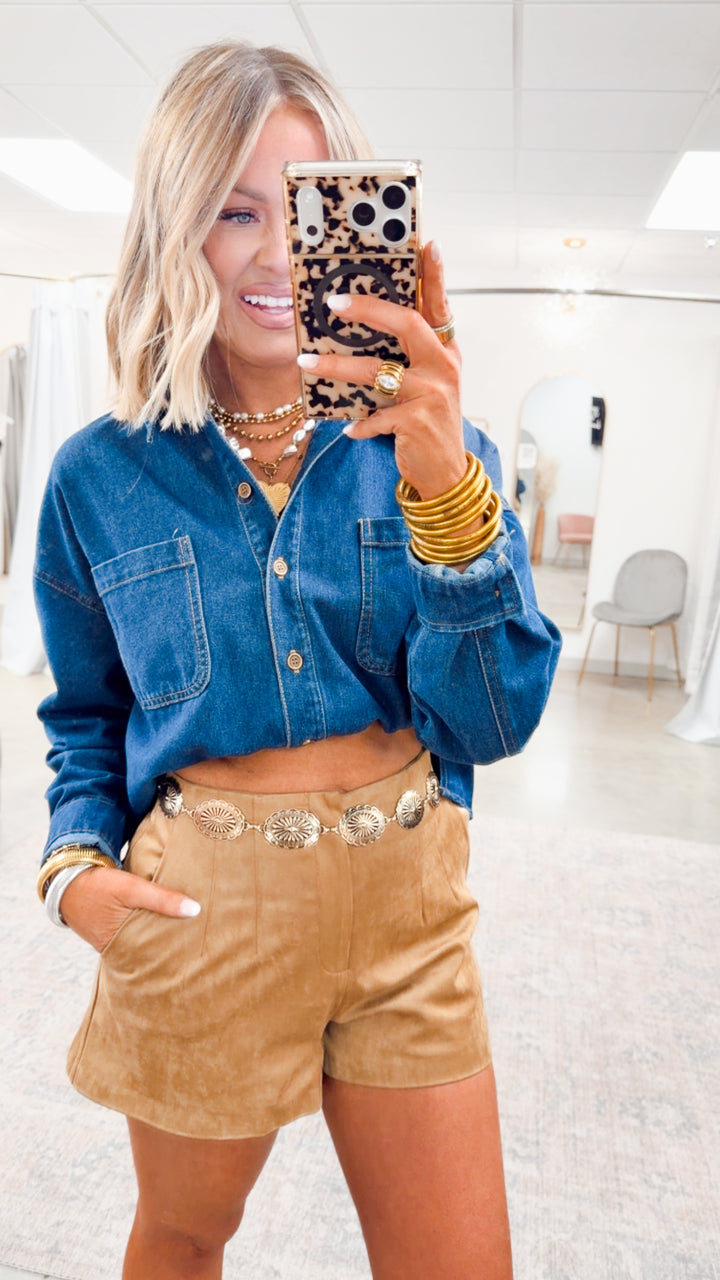 The Lariat Shorts-Tan