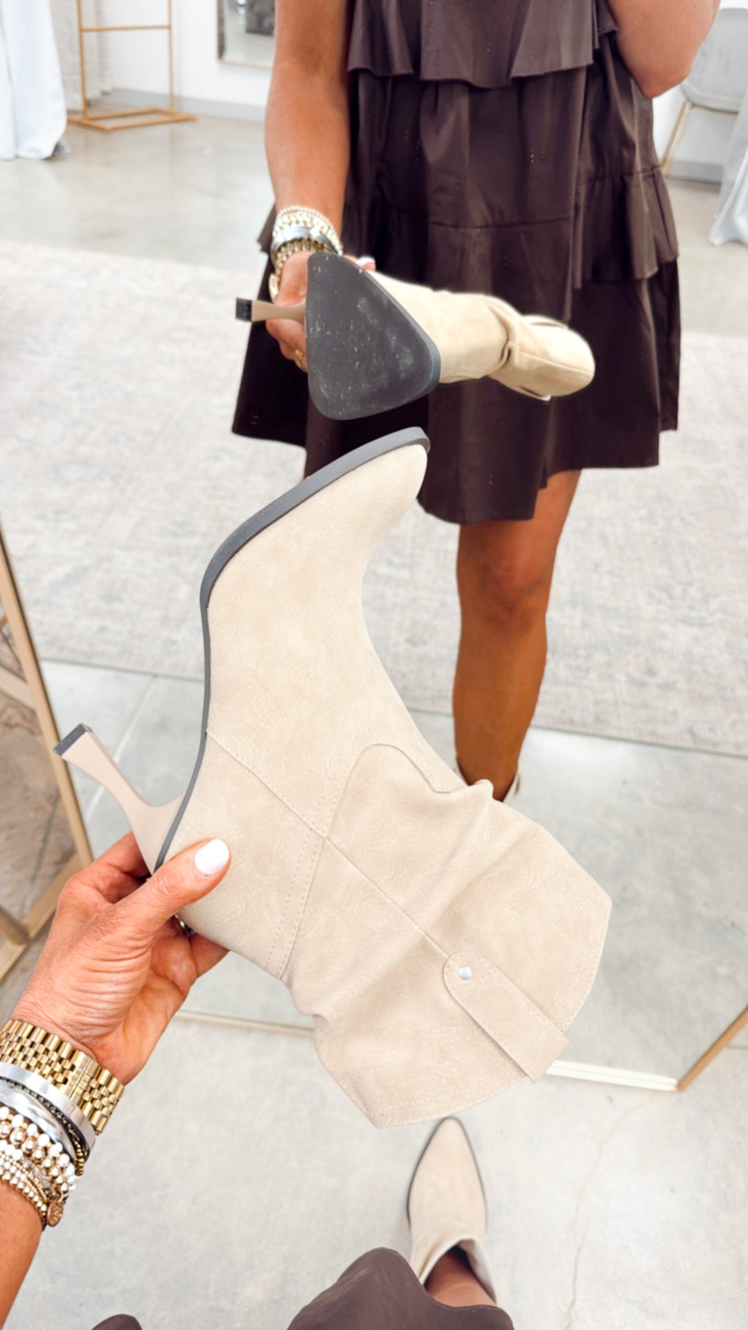 Jolene Western Boot-Khaki