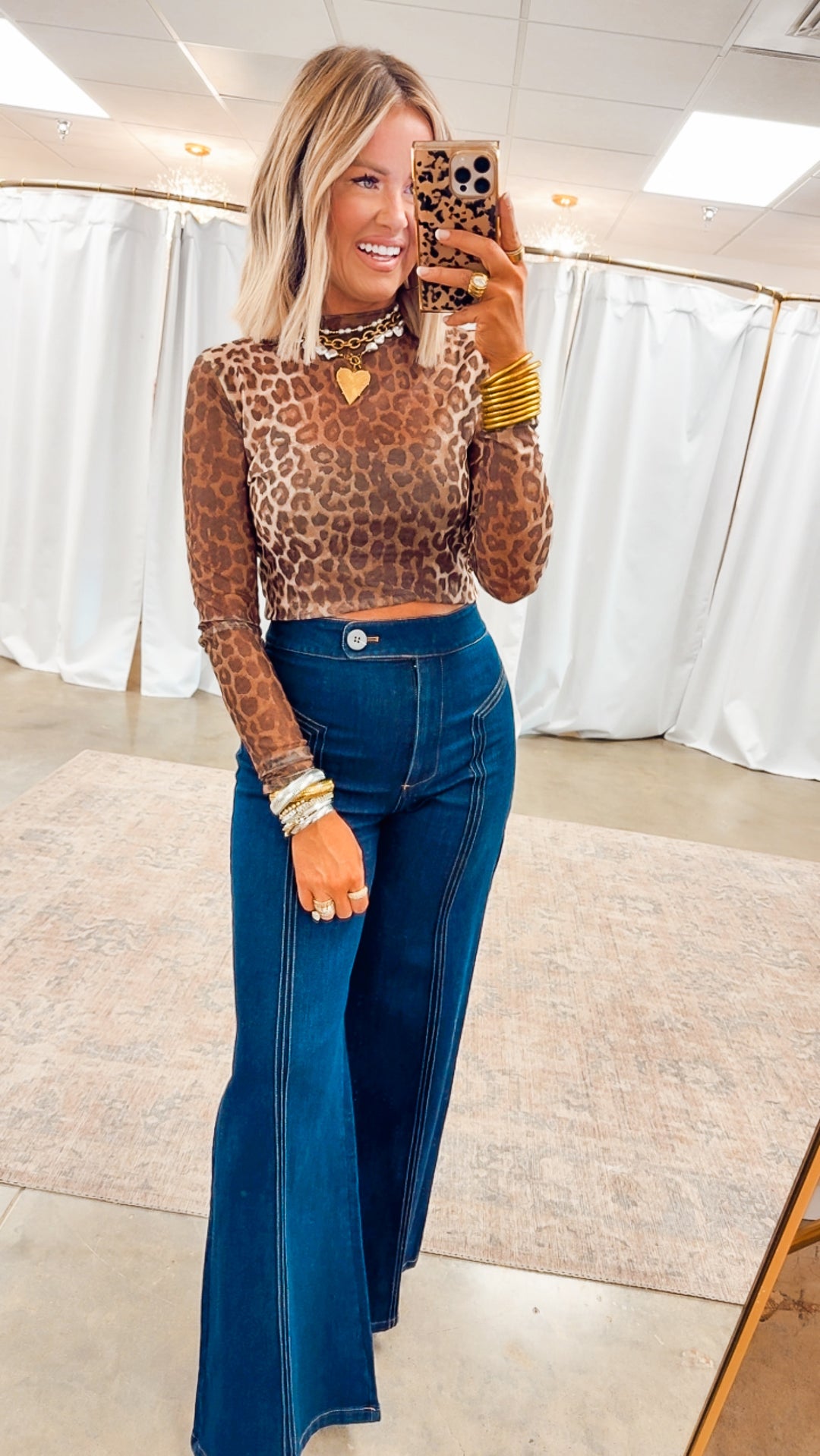 Chic Leopard Mesh Top