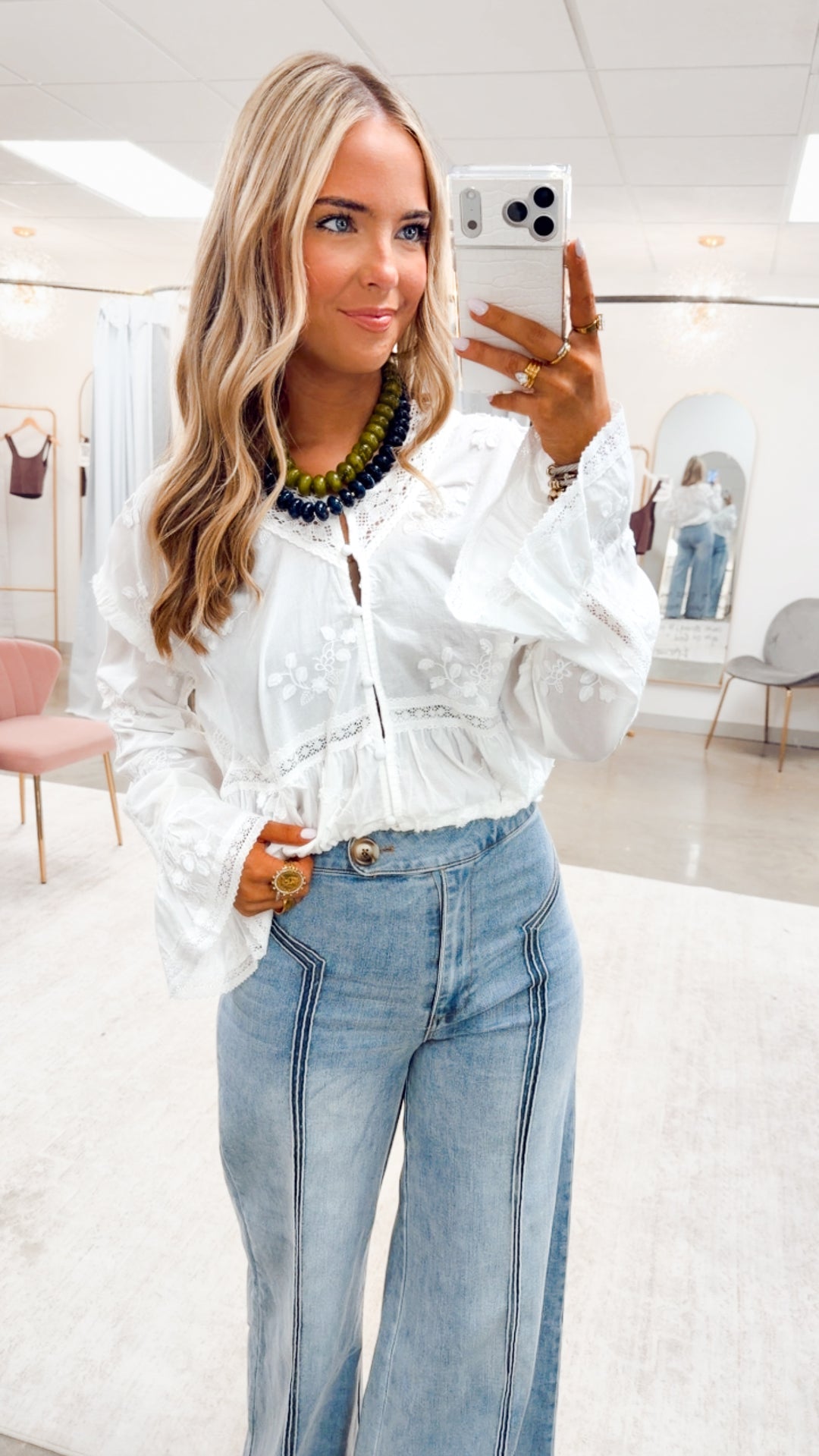 The Heirloom Embroidered Blouse-White