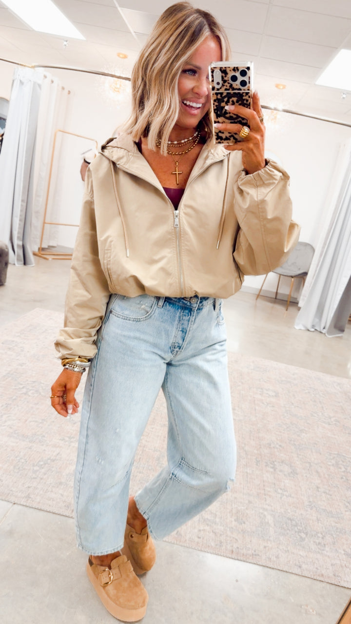 The Ace Hooded Jacket-Taupe