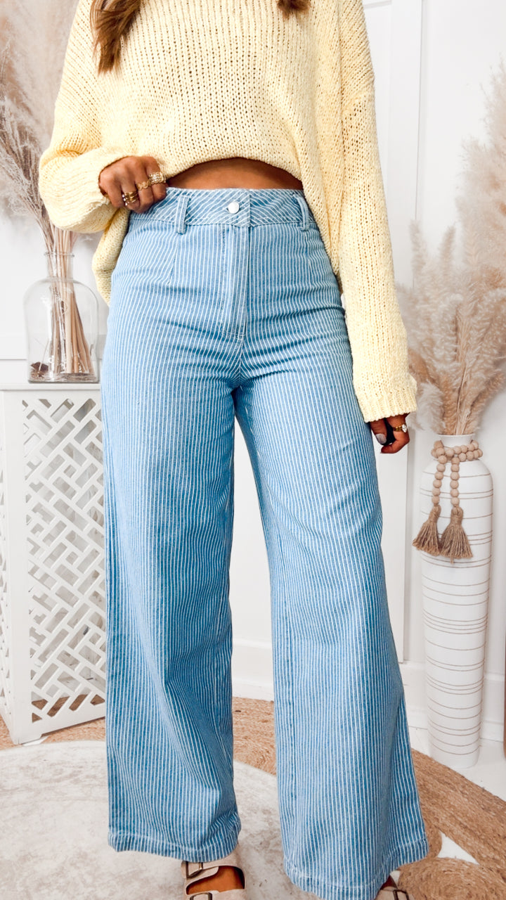The Pinstripe Drift Denim