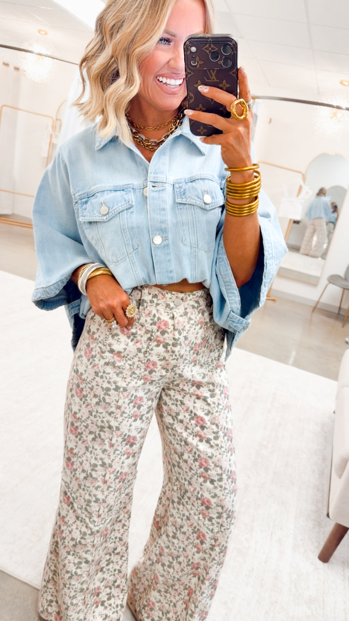 The Denim Drift Poncho Jacket-Light Denim