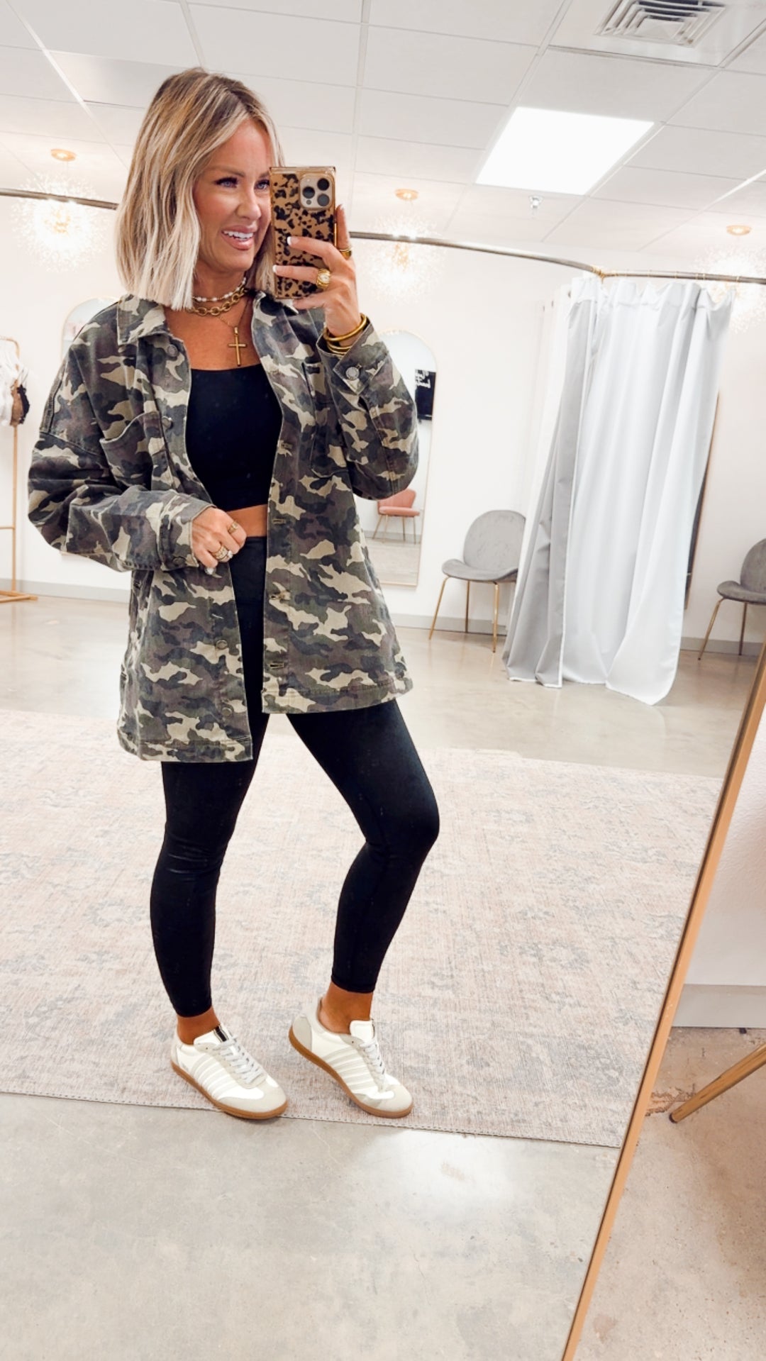 Oversized Camo Boyfriend Jacket