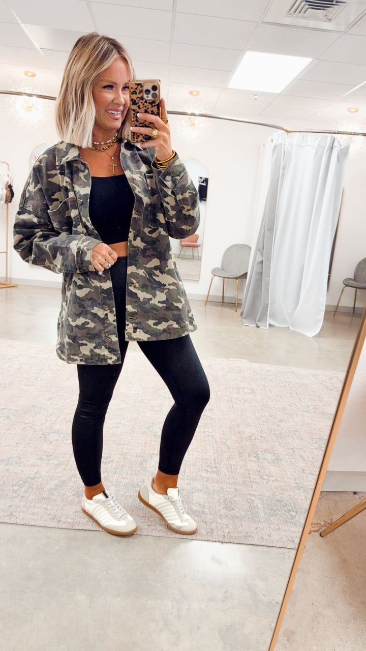 Oversized Camo Boyfriend Jacket