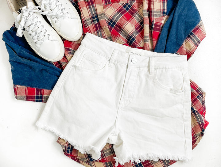 High Rise Fray Shorts