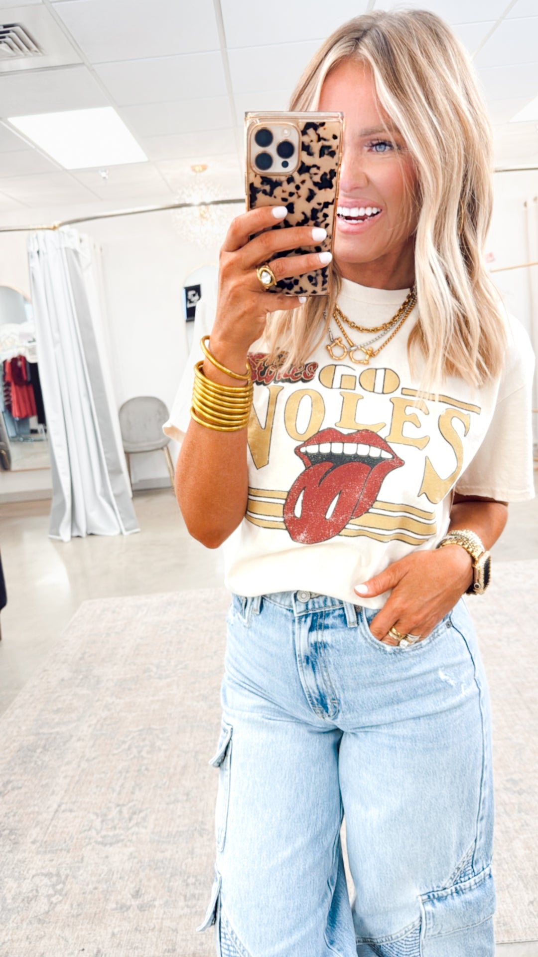 Rolling Stones Go Seminoles Thrifted Tee