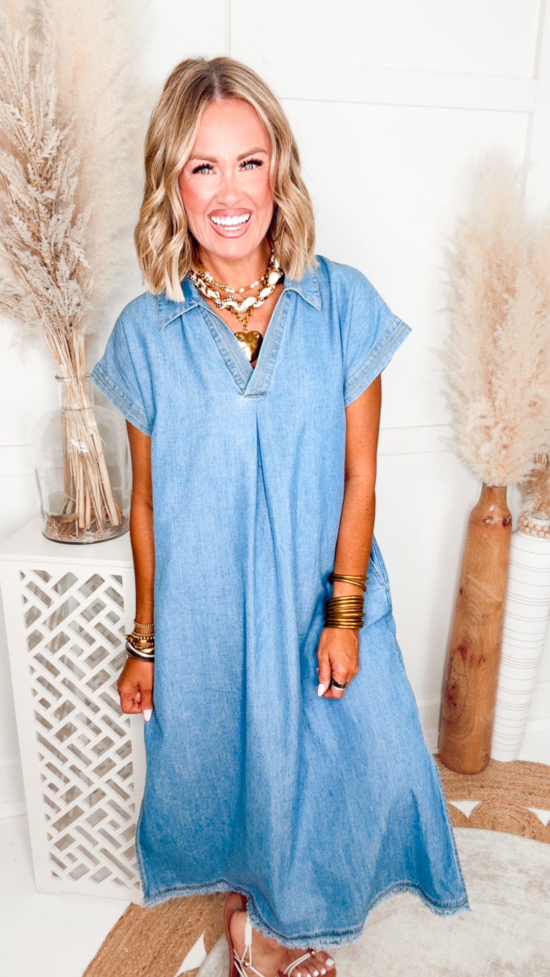 The Sage Washed Denim Dress
