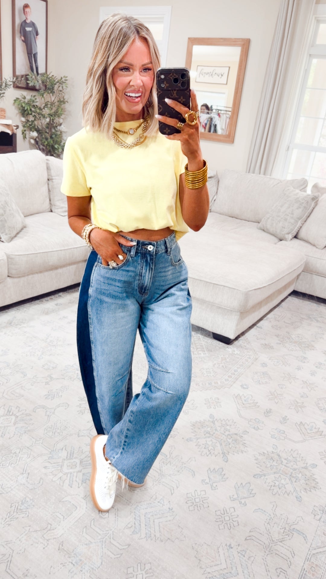 Classic Relaxed Crop Tee-Lemon