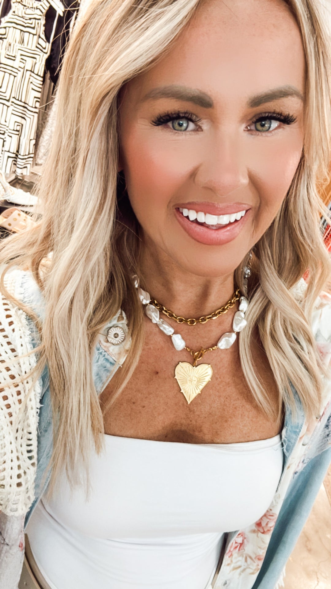 Blaze Pearl Heart Necklace