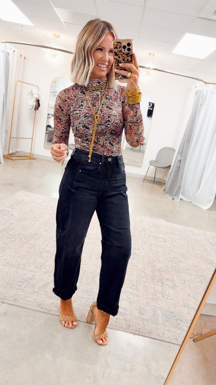 Stetson Barrel Cuffed Jeans-Black