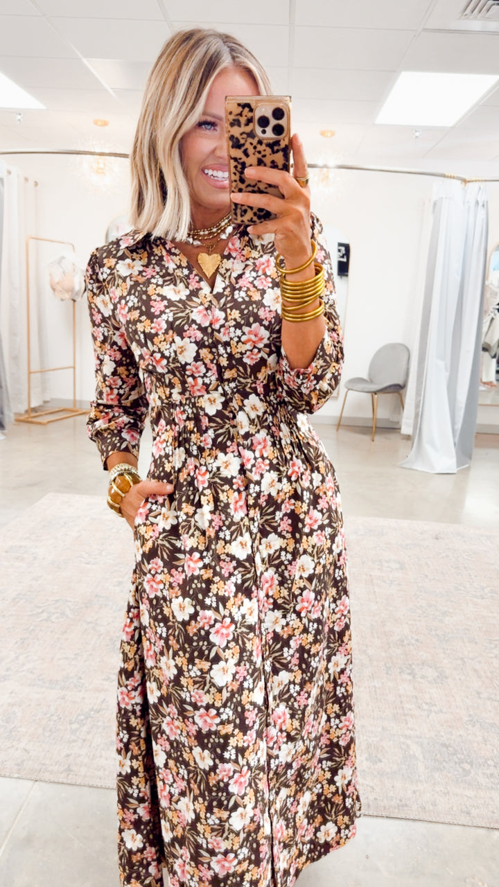 Fall Petal Midi Dress