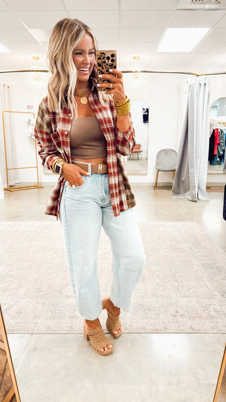 Harvest Plaid Flannel Top