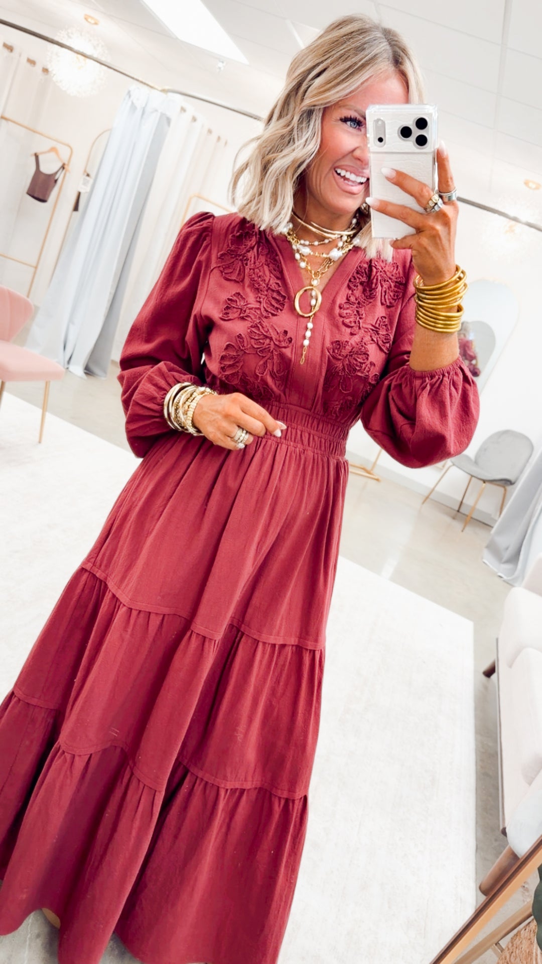 The Maison Bloom Maxi-Burgundy