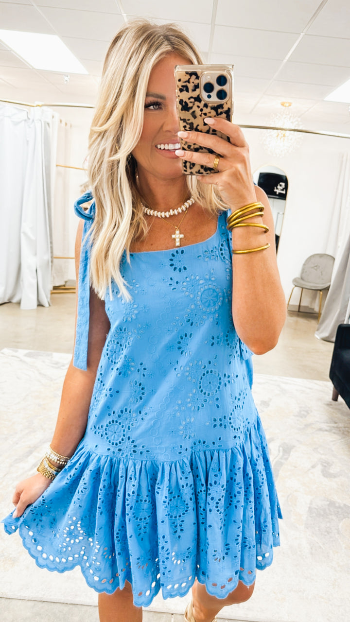 Blue Crush Eyelet Dress