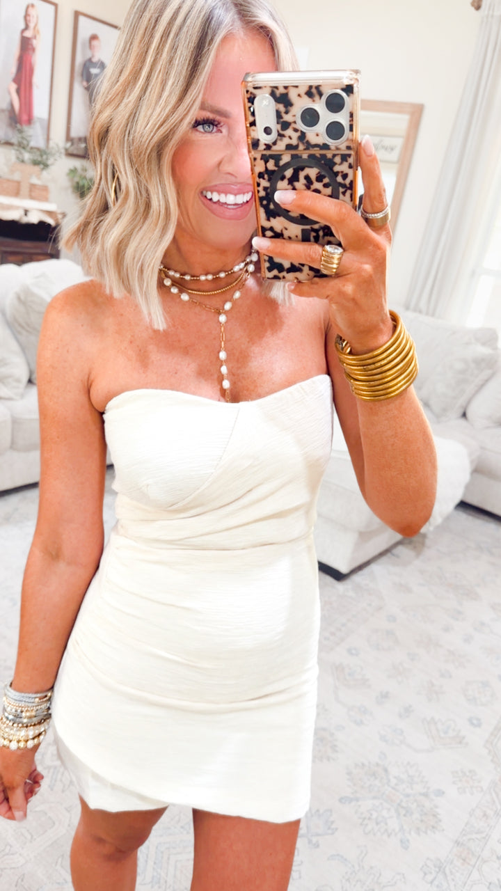 Penelope Layered Romper-Off White