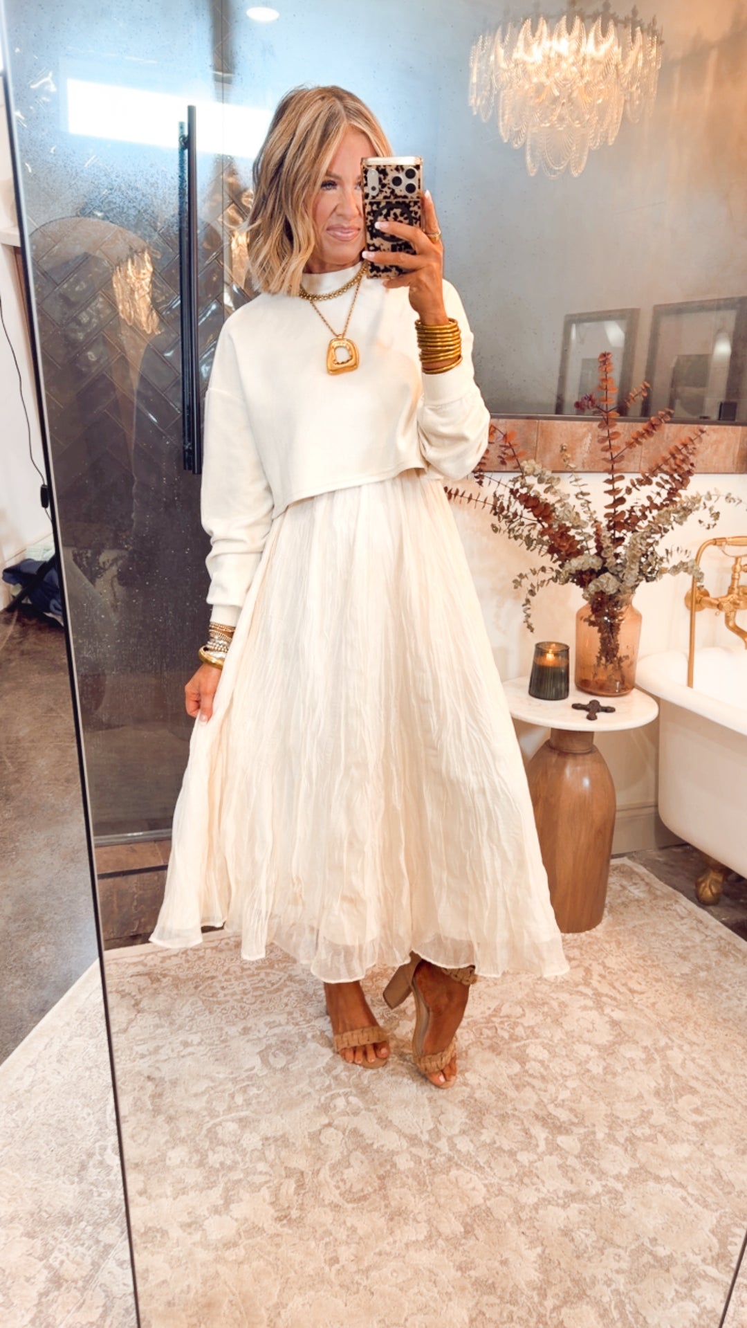 Millie Midi Skirt-Pearl