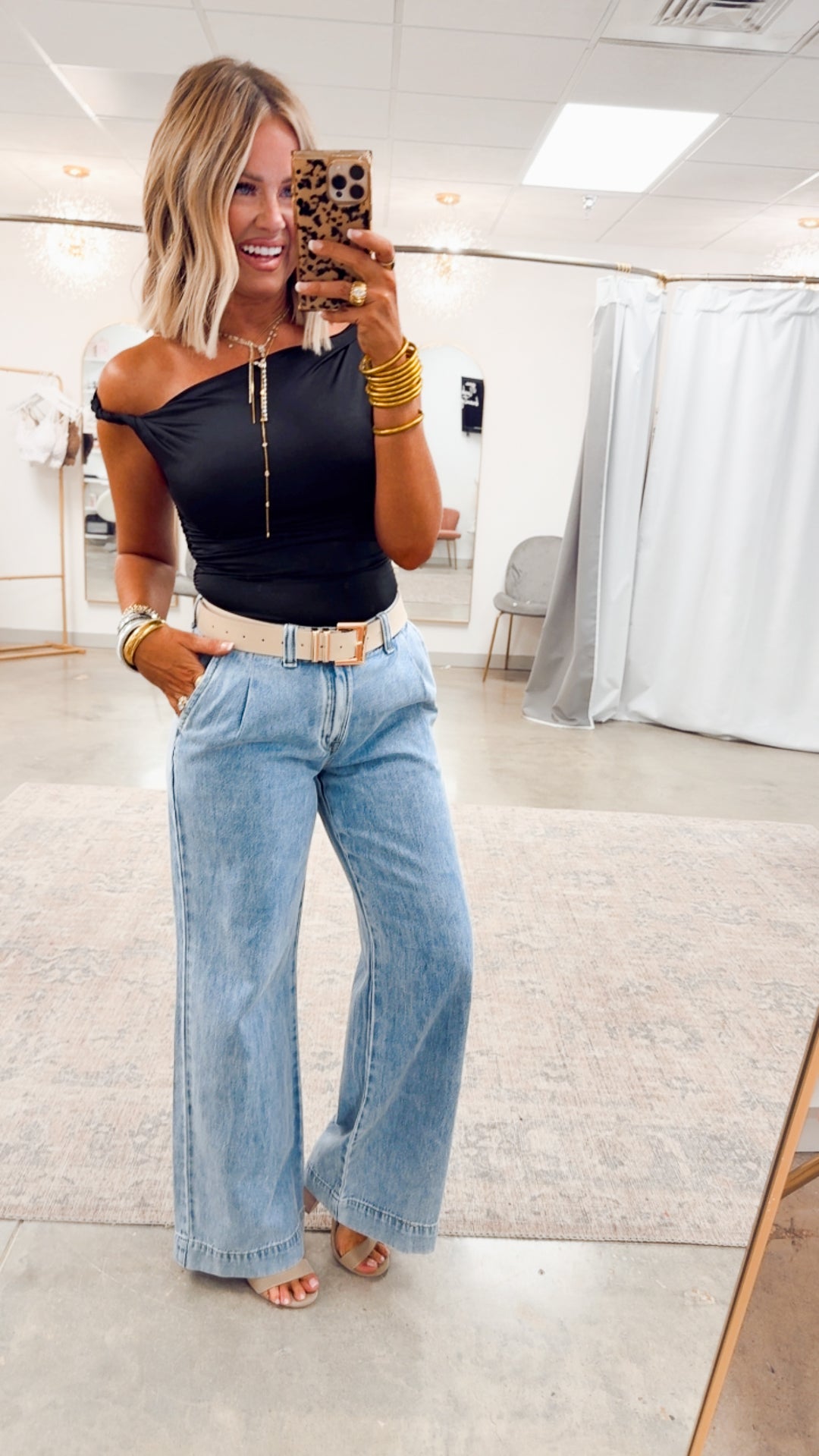 Claire Off Shoulder Top-Black