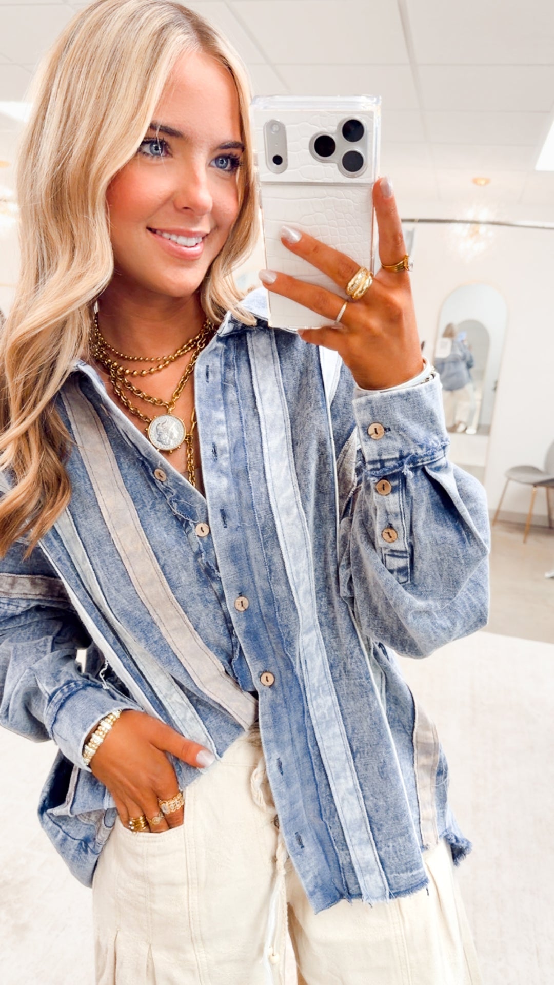 Denim Patchwork Shacket