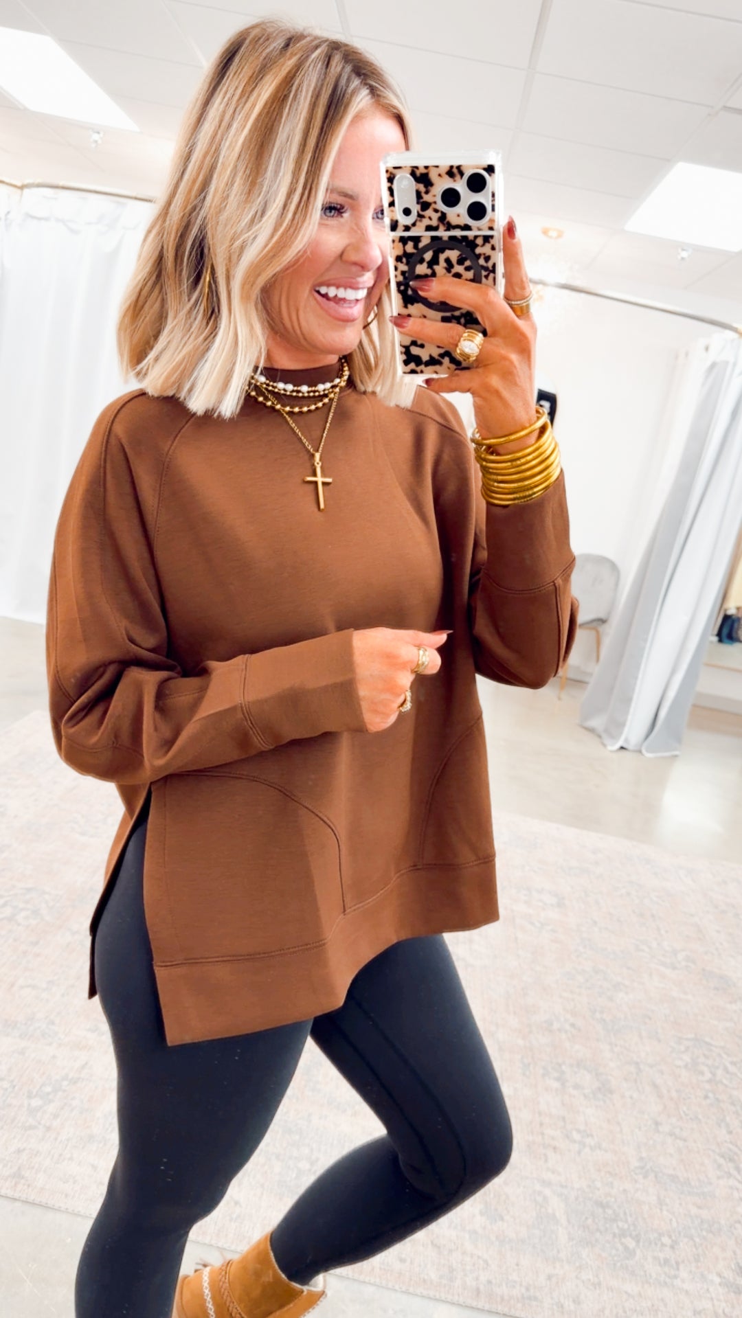 The Split Edge Pullover-Brown
