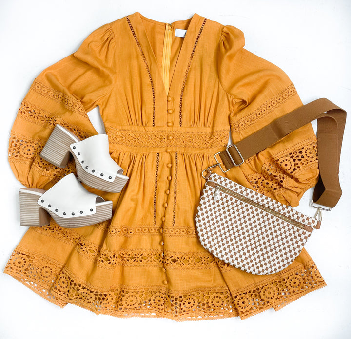 Golden Hour Lace Mini Dress