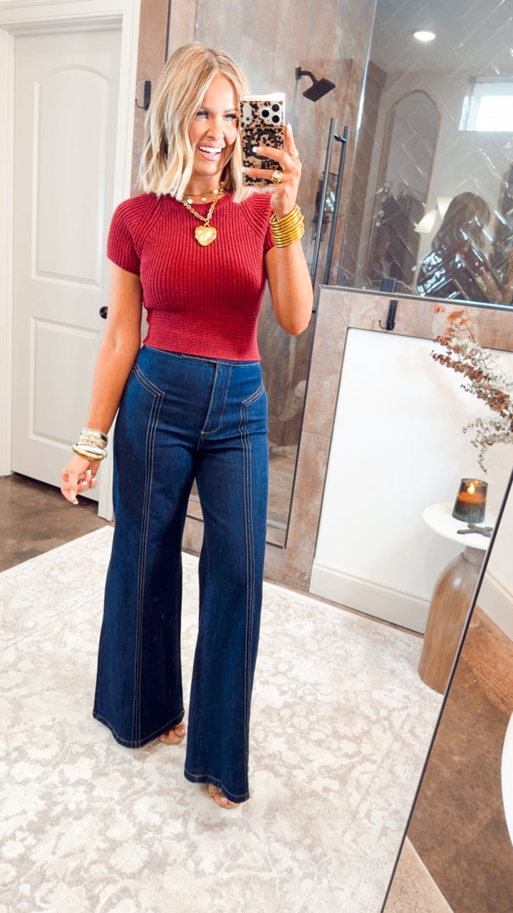 Felicity Tie Top-Ruby