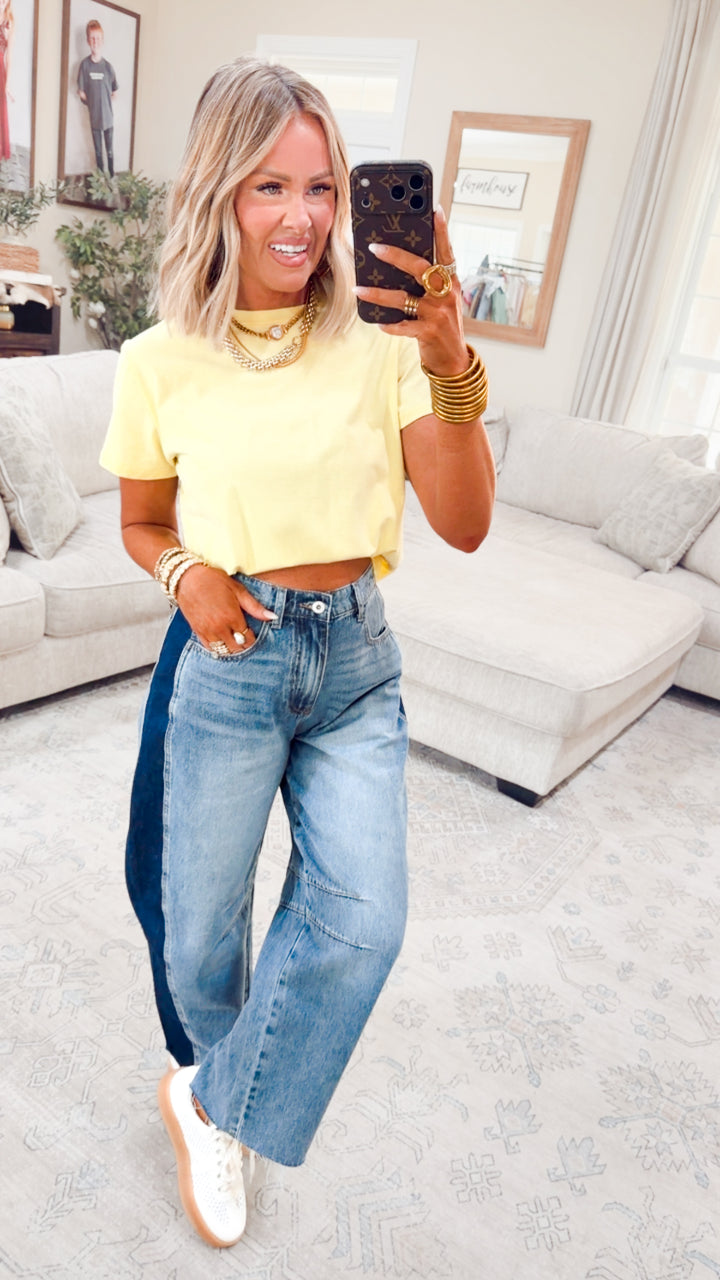 Classic Relaxed Crop Tee-Lemon