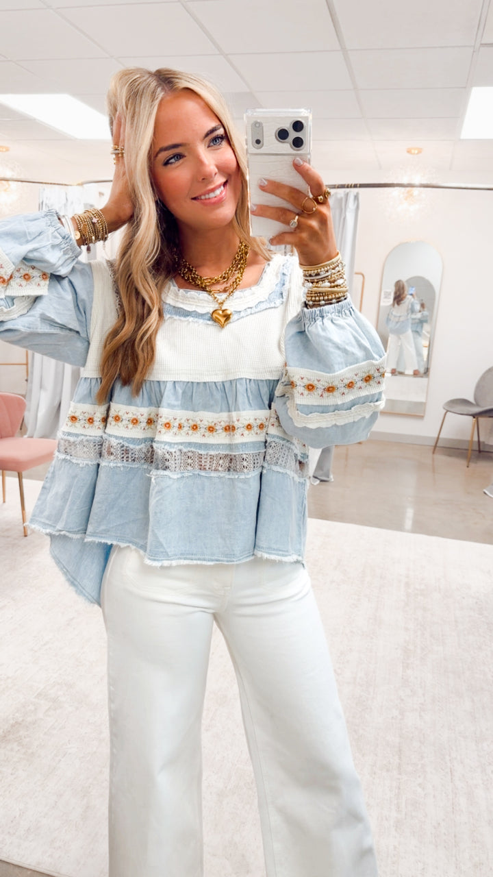 The Delilah Top-Denim