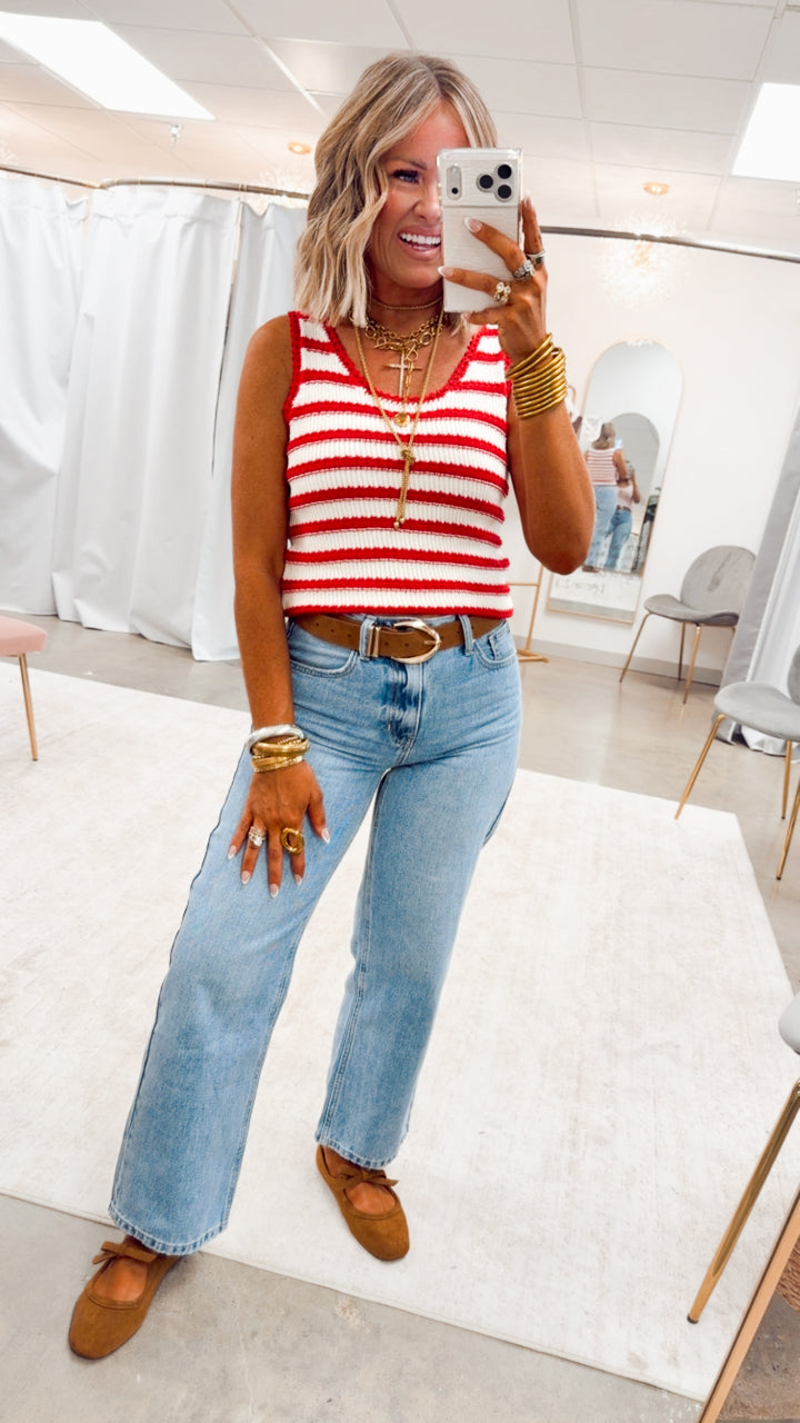 Sweet Stripe Crochet Tank