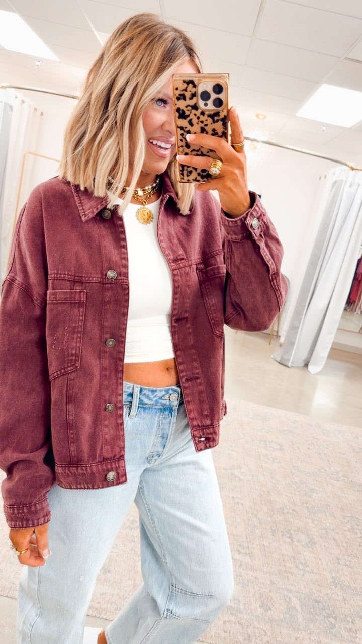 Oak Ridge Denim Jacket-Cherry Lacquer