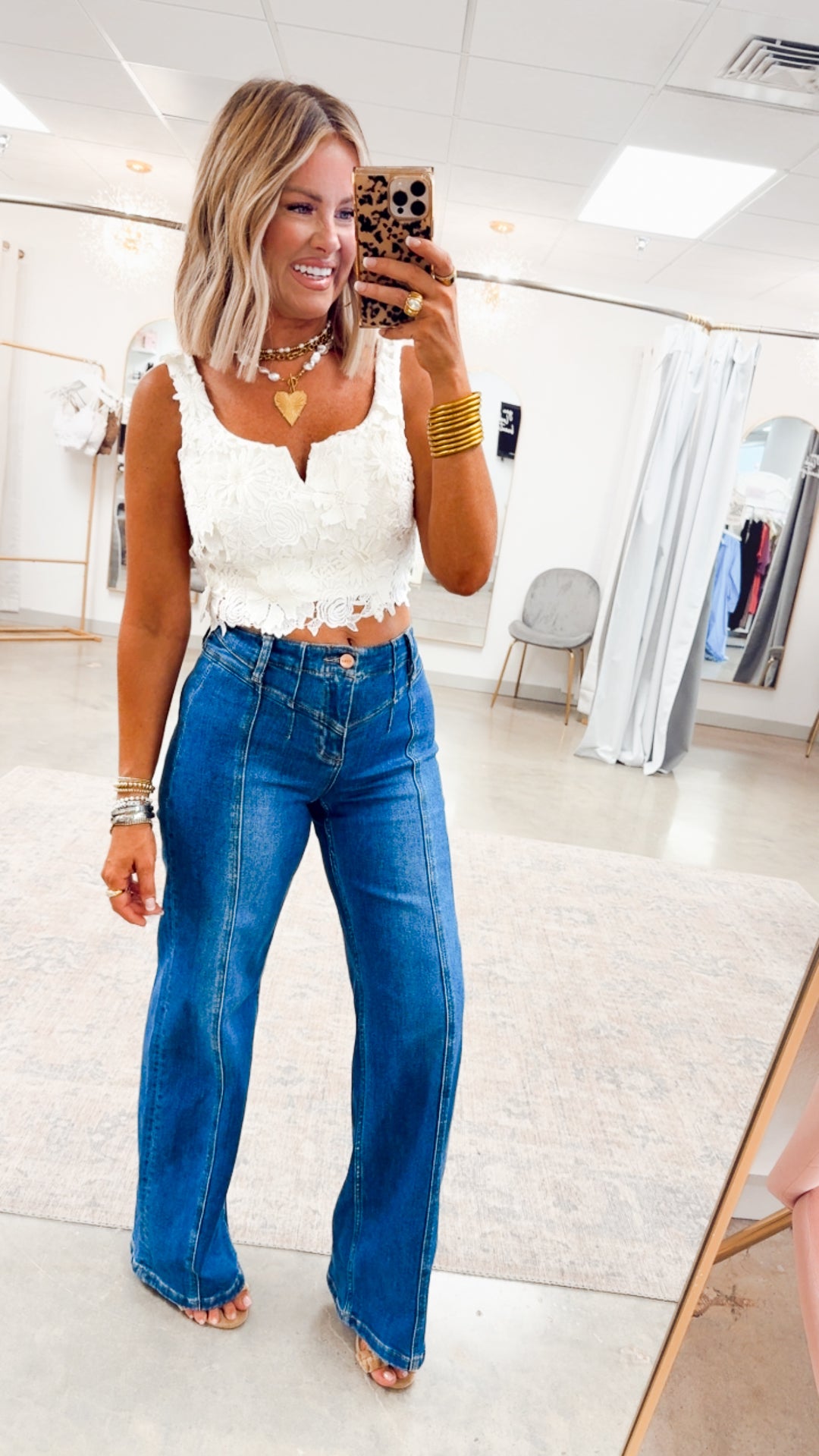 Crochet Lace Corset Top-Ivory